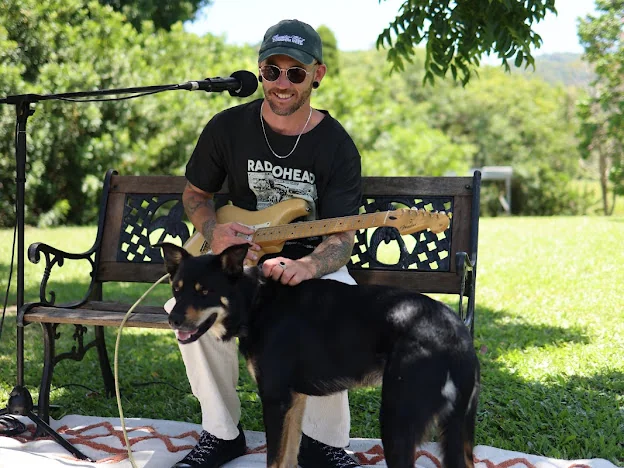 With dog, acoustic